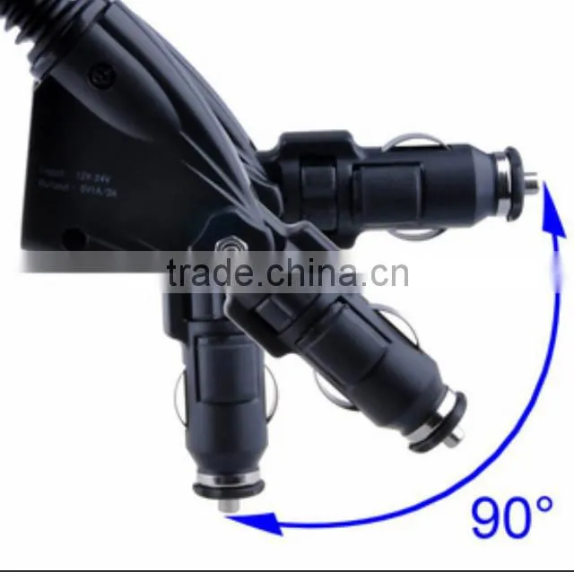 Rotatable adjustabl Car Charger Phone Holder for smartphone/tablet pc