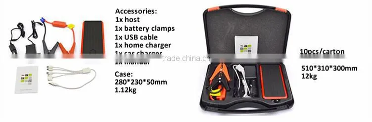 sunpow double usb multi-function power station New Car Accessory Product High Capacity Power Bank 12v car jump starter