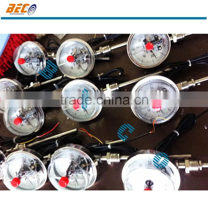 oil filled temperature gauge with electric contact switch