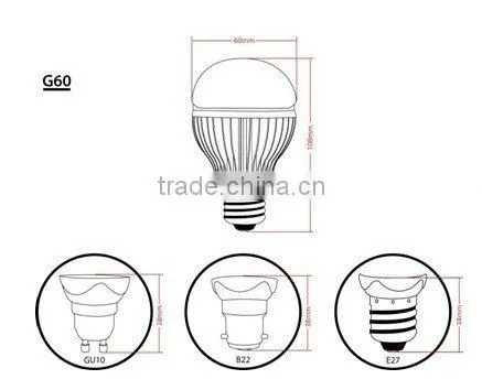 G60 6w led globe bulb