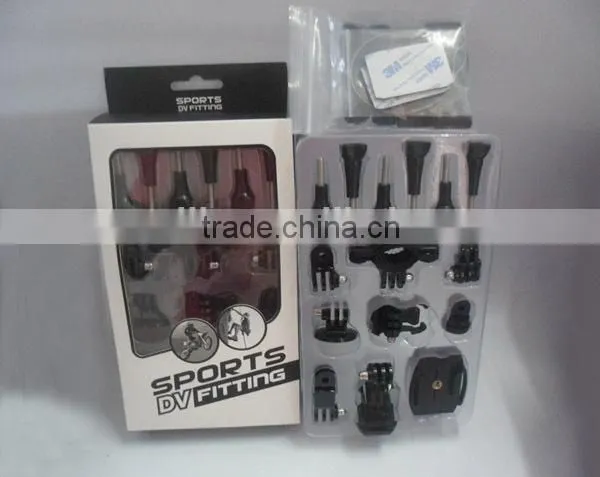 2014 Most Popular SJ4000 Sport Camera Full set Mounts Accessory Bicycle Scooter Helmet Mount Holder Sports DV Fitting for SJ4000