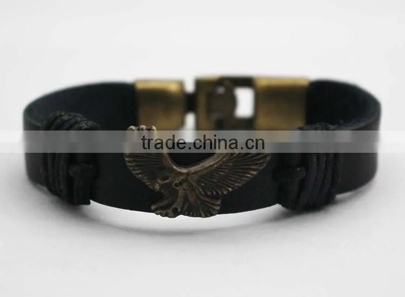 Charm PU wristband Men's Leather Bracelet With Eagle