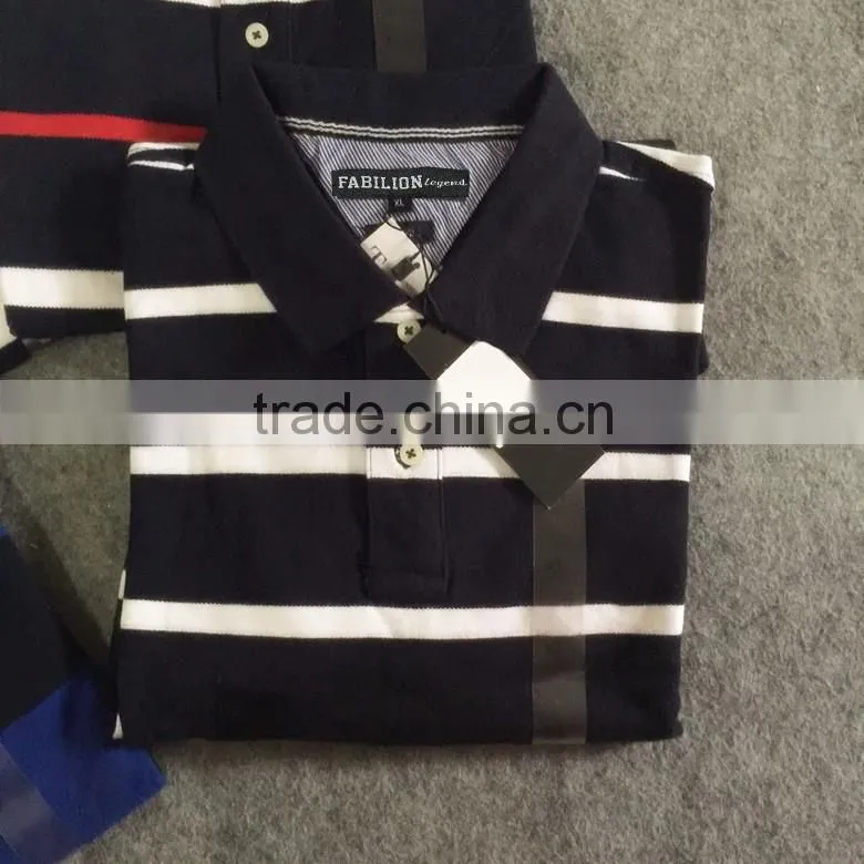 High quality Classic mens 100% cotton yarn dyed stripe rugby style for polo shirt design