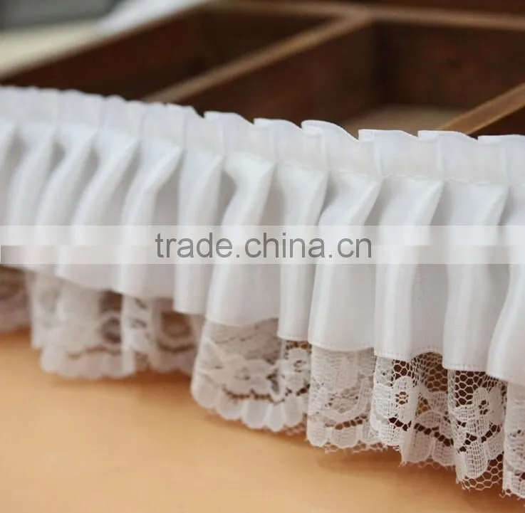6 CM Polyester Ribbon Trim,Single Side White Lace Trim For Dress