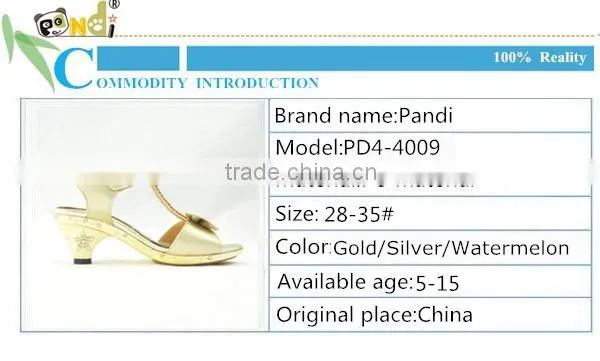 Hot sale china cheap girls sandal high heel with bow