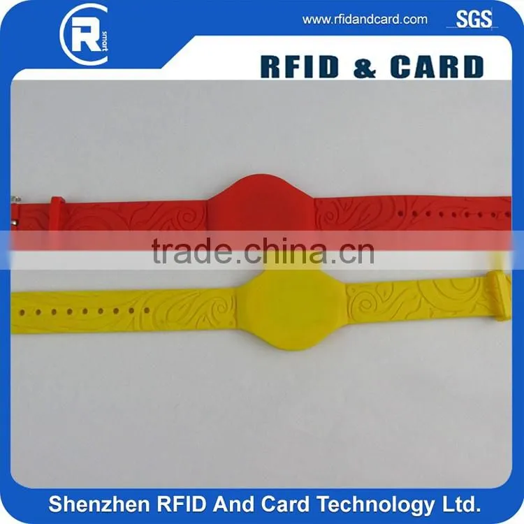 NTAG213 Adjustable Rfid Silicone Wristbands/ Rfid Bracelet silk-printing/NFC wristband