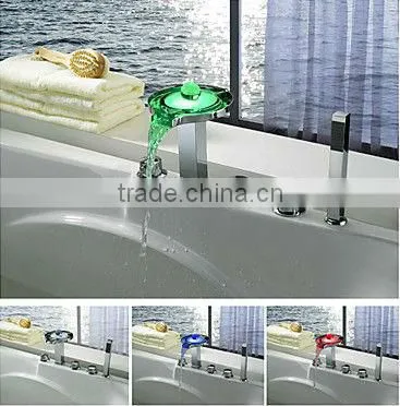 Color Changing LED Water Powered Bath Tap Faucet BL8016