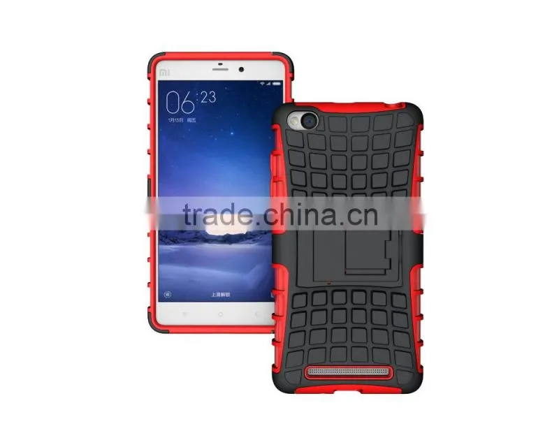 Hot Selling Kickstand Hybrid Heavy Duty Armor Shockproof Phone Case For Xiaomi For Redmi 3