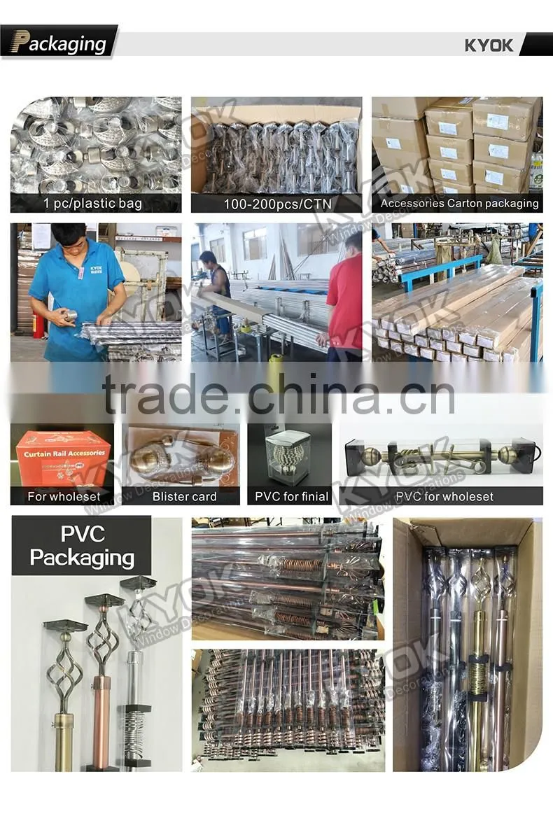 KYOK curved curtain track & curtain rod accessories factory, double curtain track