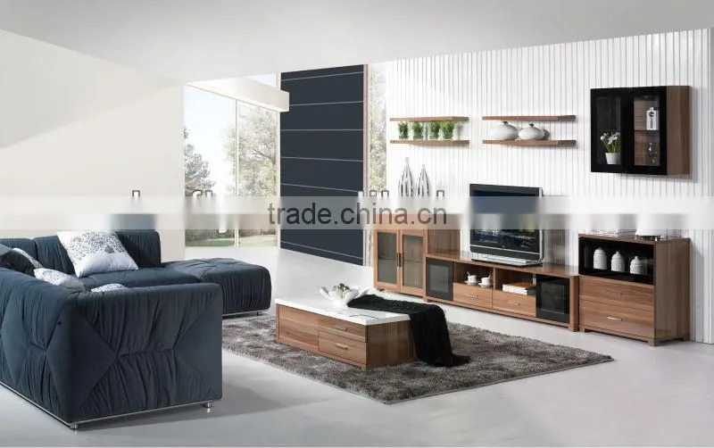 Modern walnut wall unit