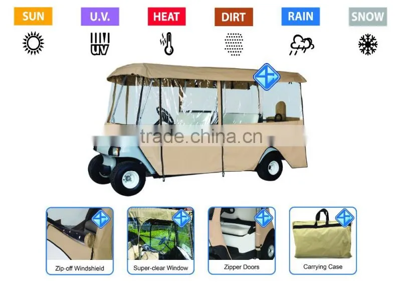 Waterproof wheel cover golf cart enclosure