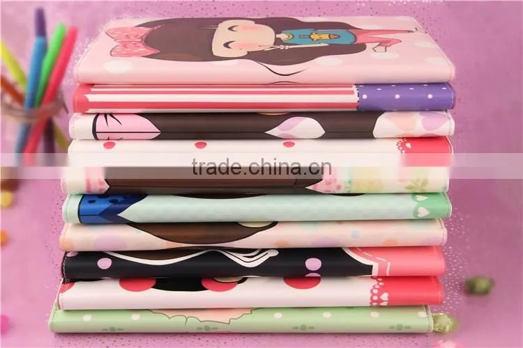 New lovely cute cartoon flip with stand case for Ipad