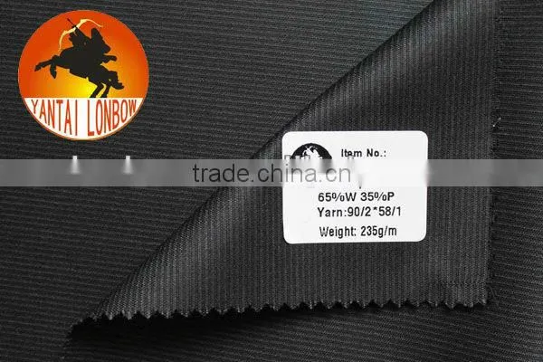 Fine quality Italia design worsted wool polyester blend men's suiting fabric