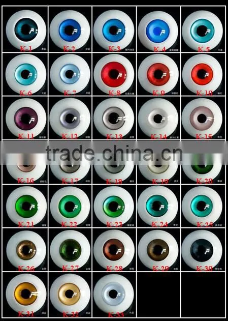 High quality colourful plastic eyes in round ball half-round and oval