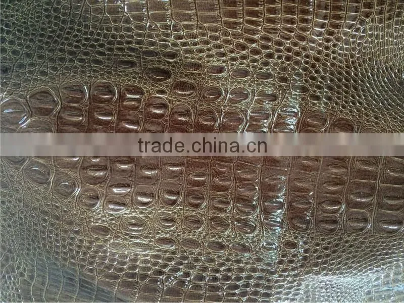 Crocodile design Emboss PVC synthetic leather for bags