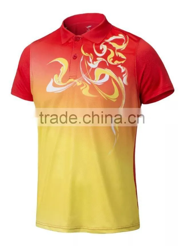 Grade original new badminton shirt,cheap badminton jersey made in Thailand,Badminton uniform with collar