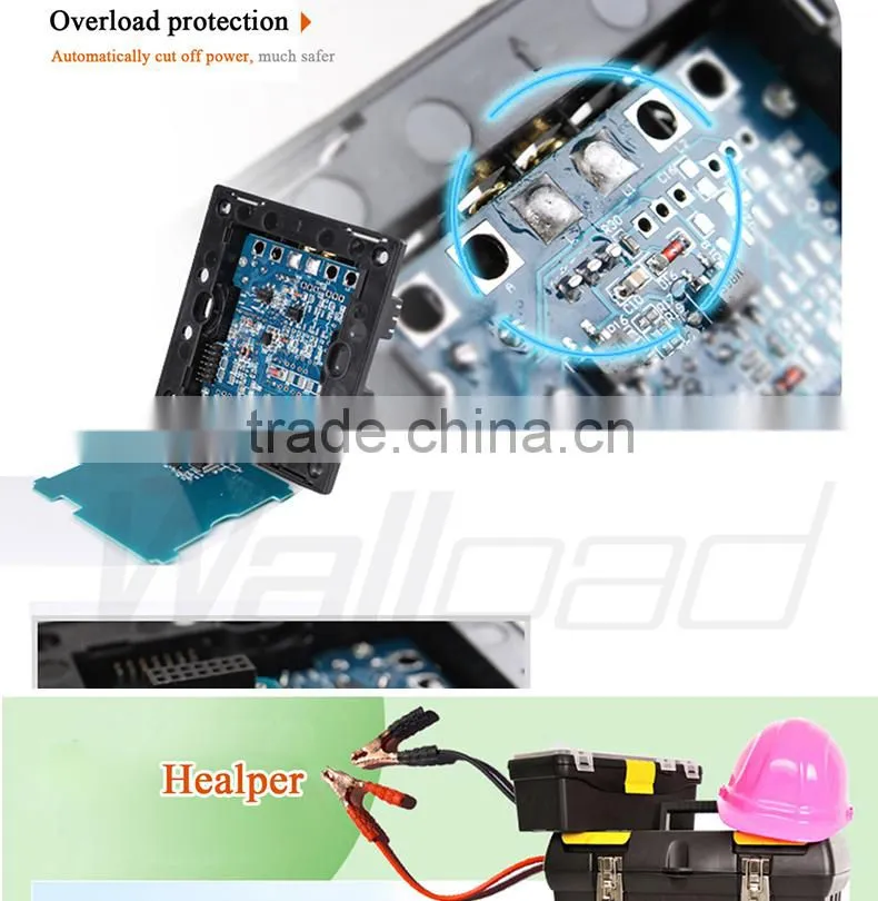 China Supplier Wallpad Luxury Waterproof Black Crystal Glass 110~250V RJ45 Computer Internet Network Wall Socket Switch