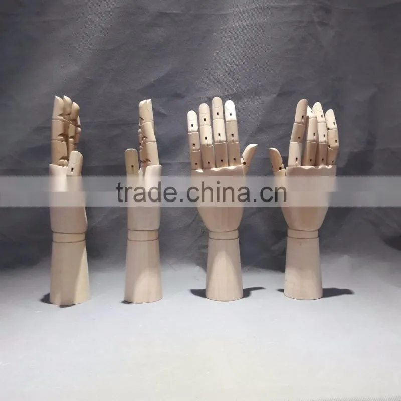 12" wooden hand right wooden male hand left wooden male hand display wooden male hand
