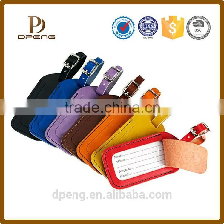 oem China factory faux leather luggage tags