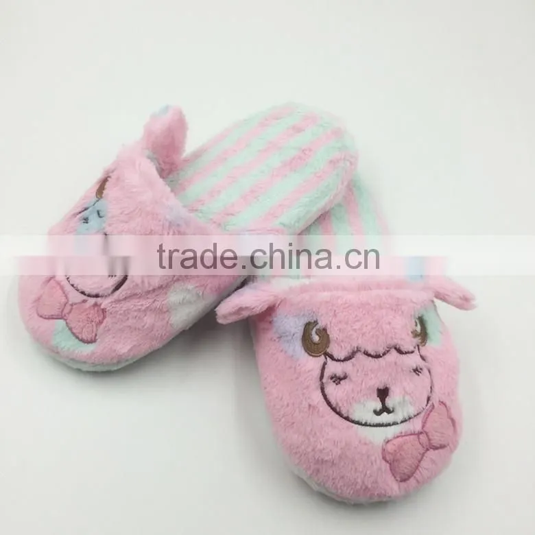 pink fluffy animal home slipper