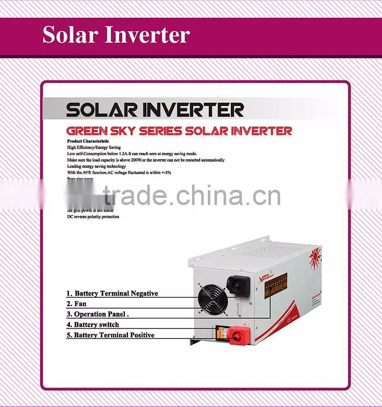 Green sky 500W off grid pure sine wave LED display solar inverter