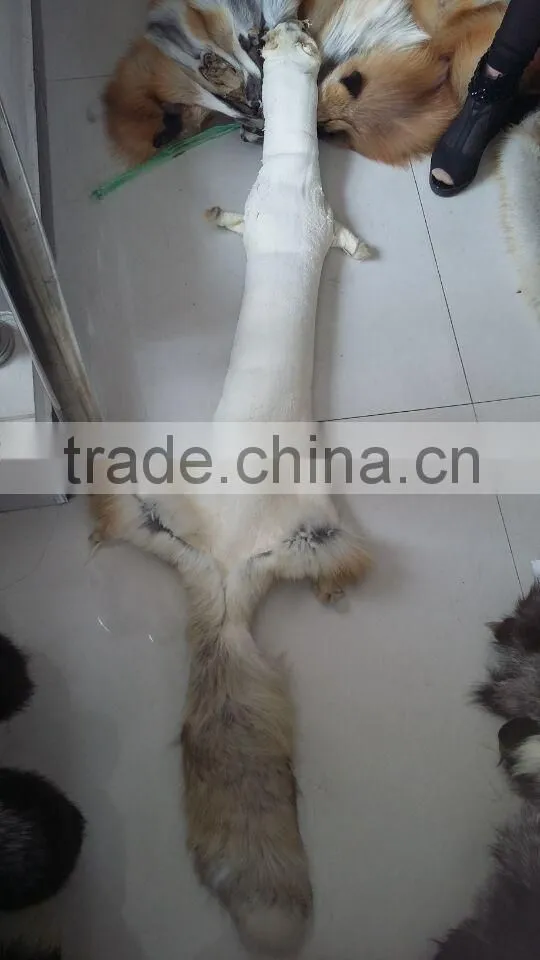 Real Silver Fur Skin / Natural Fox Fur Skin / Tanned Red Fox Fur Skin For Coat