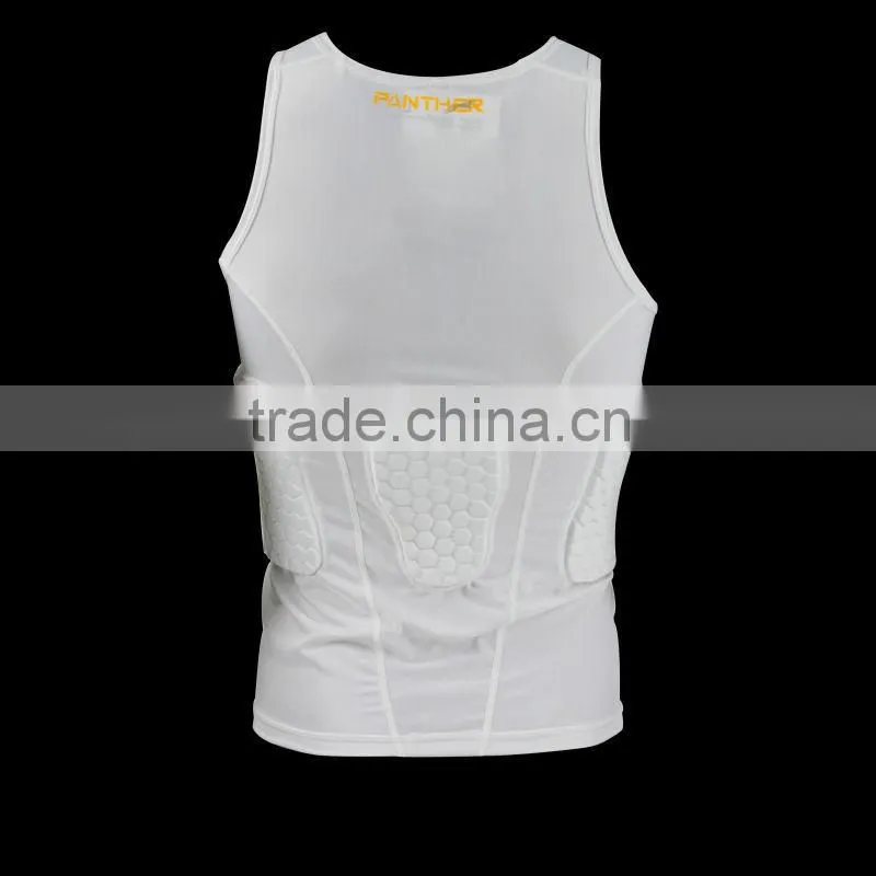 Rugby protection padded top Football pro combat compression gear padded compression wear