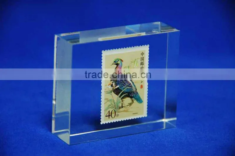 custom clear acrylic block with stamp