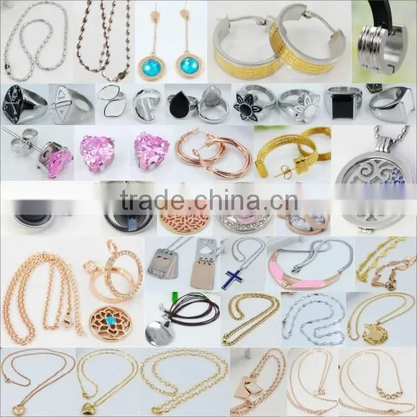 Fashion laser cut pendant Stainless steel jewelry set