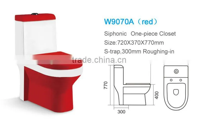 Wholesale mass production one piece sanitary red design color toilet