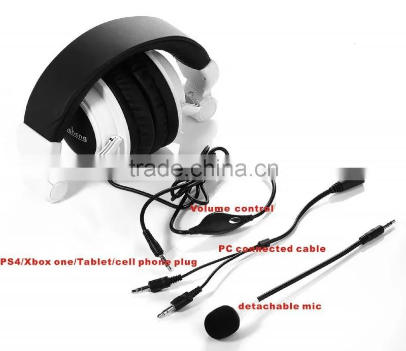 5-in-1 Foldable Gaming Headset for PlayStation 4 , Xbox one, PC , Mobile , Tablet , Detachable and Adjustable Microphone