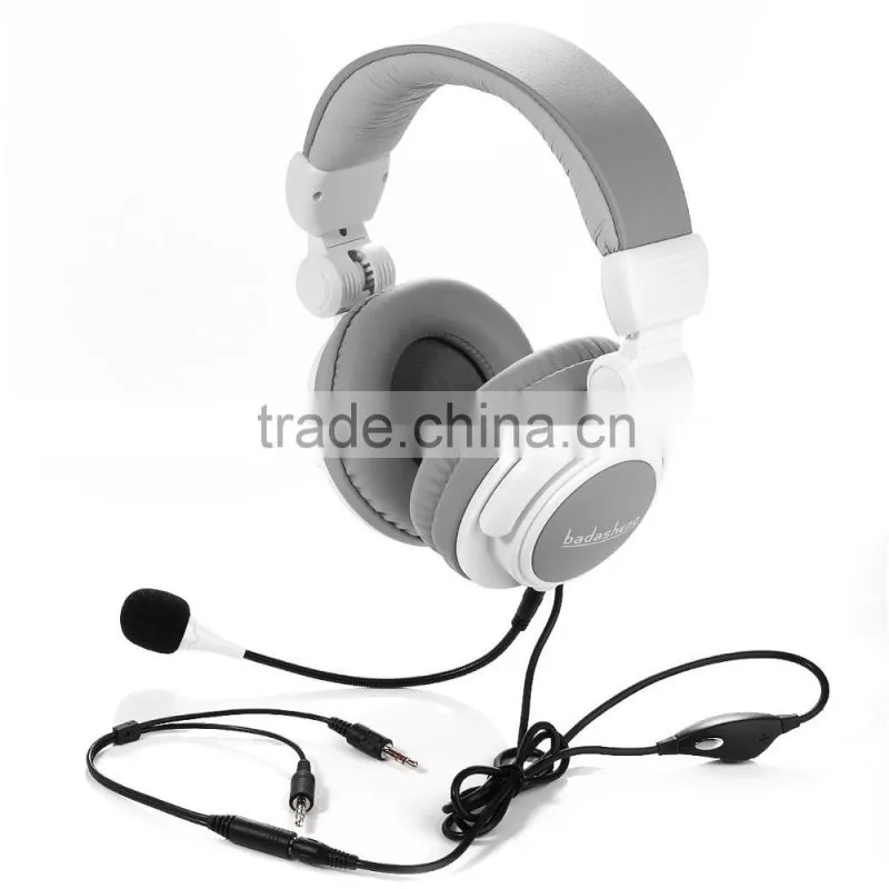 Foldable overhead tablet MP3 music headphone with detachable boom mic, PC gaming headset for Playstaion 4 Xbox one