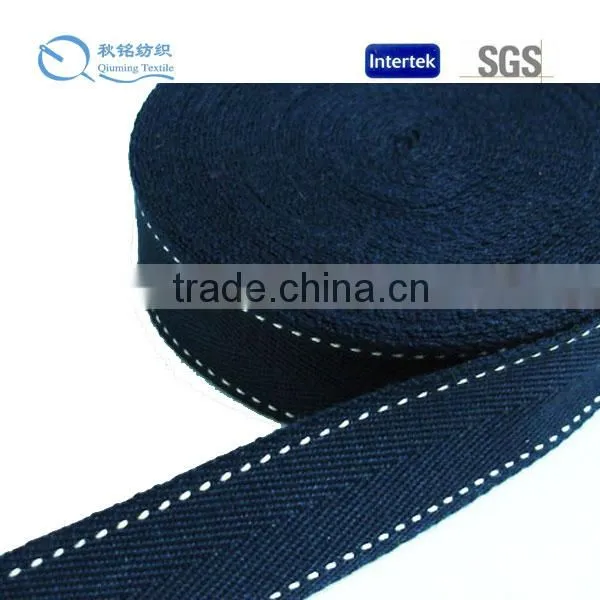 2015 Best popular high quality soft and comfotable herringbone cotton webbing tape
