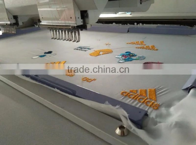 China Guangzhou CNC computer flat garment cap hat sequin towel single two 4 6 head 6 9 12 needles embroidery machine price
