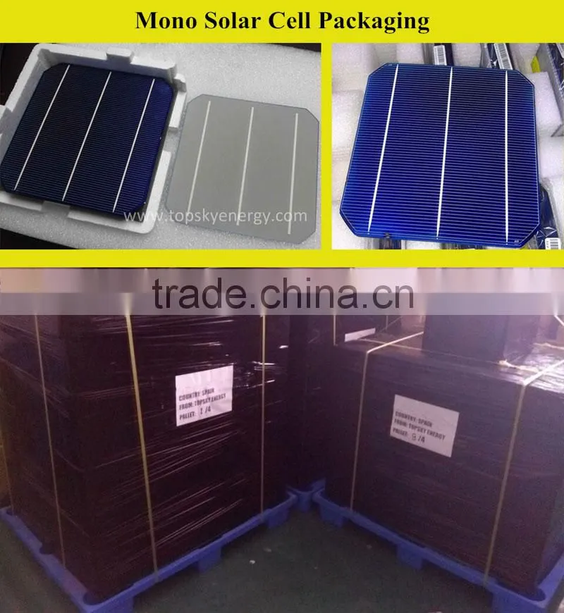 20% efficiency mono solar cell 4.77w cells solar 156x156