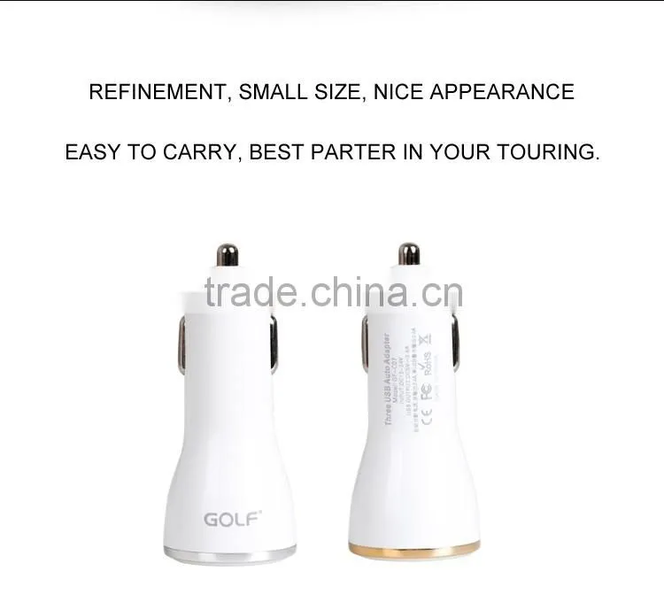 New product for 2016 3 port usb car charger with 3.4A max output, faster charging, good quality