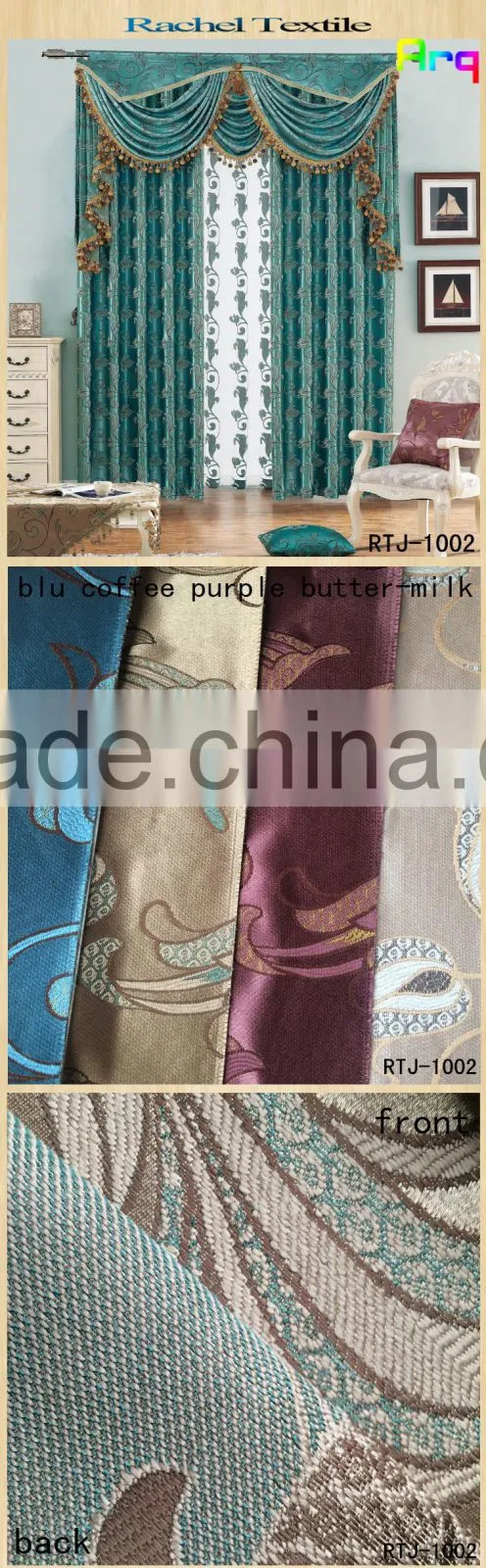 Silk look 100% polyester Middle east style new soft fabrics for curtain/ sofa/cushion/bed sets silk ribbon style