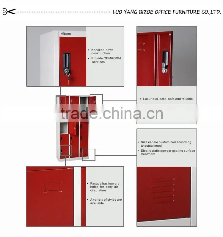 New design 15 door gym locker with bench