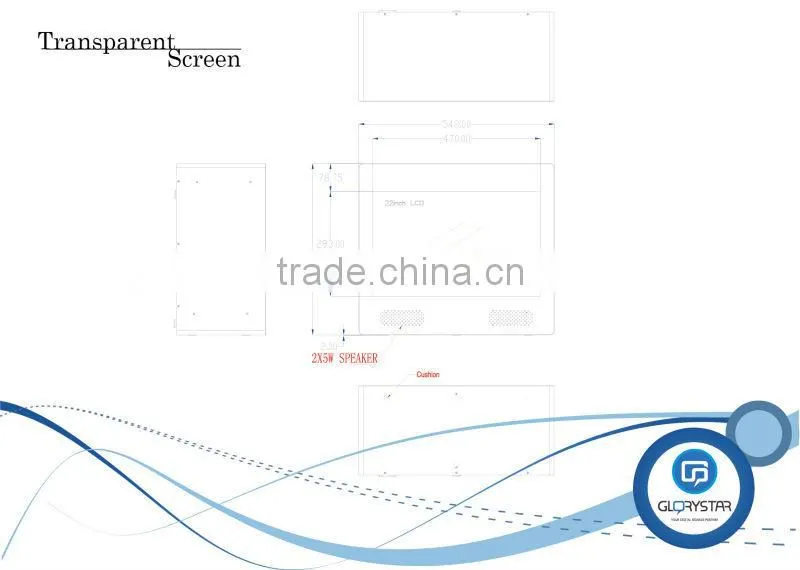 21.5" inch Transparent screens ad displays for retail and sales promotion fairs events sales