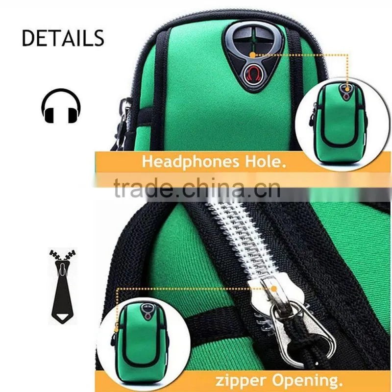 Sports Armband-Running Phone Arm Bag Pouch Key Cash Card Wallet (black)