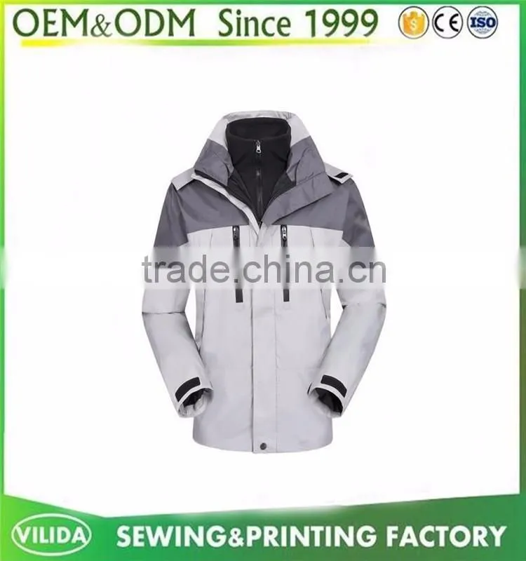 100% Ployester Men Waterproof Softshell Jacket,color combination windbreaker jacket