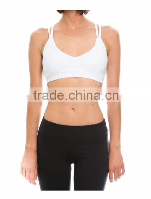 Sexy Multi Layers Sports Wear Top Nylon Spandex Strap Fitness Bra