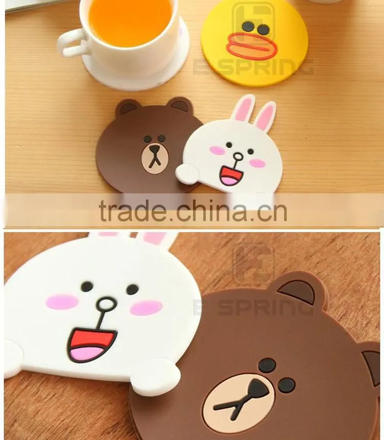 Kitchen Accessories Cute Anime Silicone Coffee Placemat Cartoon Drink Coaster Cup mat