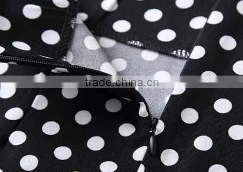 Fashion Women Polka Dot High Waist Midi Skirt Fishtail Hem Slim Pencil Skirt