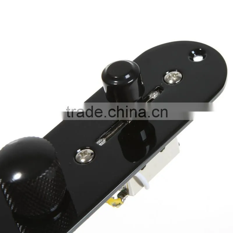 Wired Loaded Control Plate Harness Switch Knobs for Guitar Black