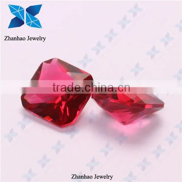Alibaba express rough synthetic red glass gemstones for wedding dresses