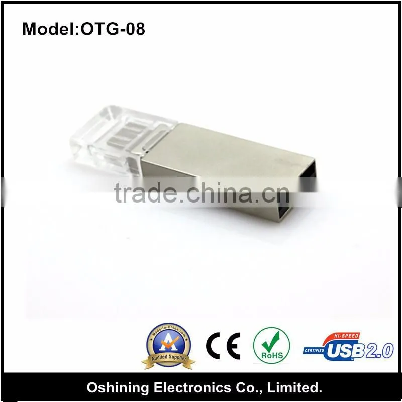 new design otg usb flash drive,OTG usb for smartphone&PC thumb pendrive memory stick(otg-08)