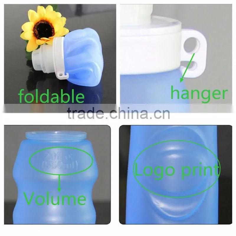Protable Outdoor Camping Bulk Items Durable Mountain Bicycles Collapsible Bottle Leakproof Silicone Folding Water Sports Bottle