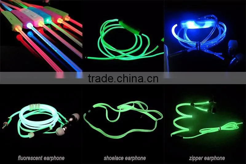 newest patent product color change LED earphone headphone for iphone