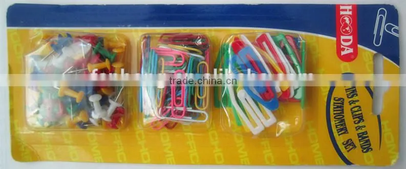 stationery set pins& clips&bands
